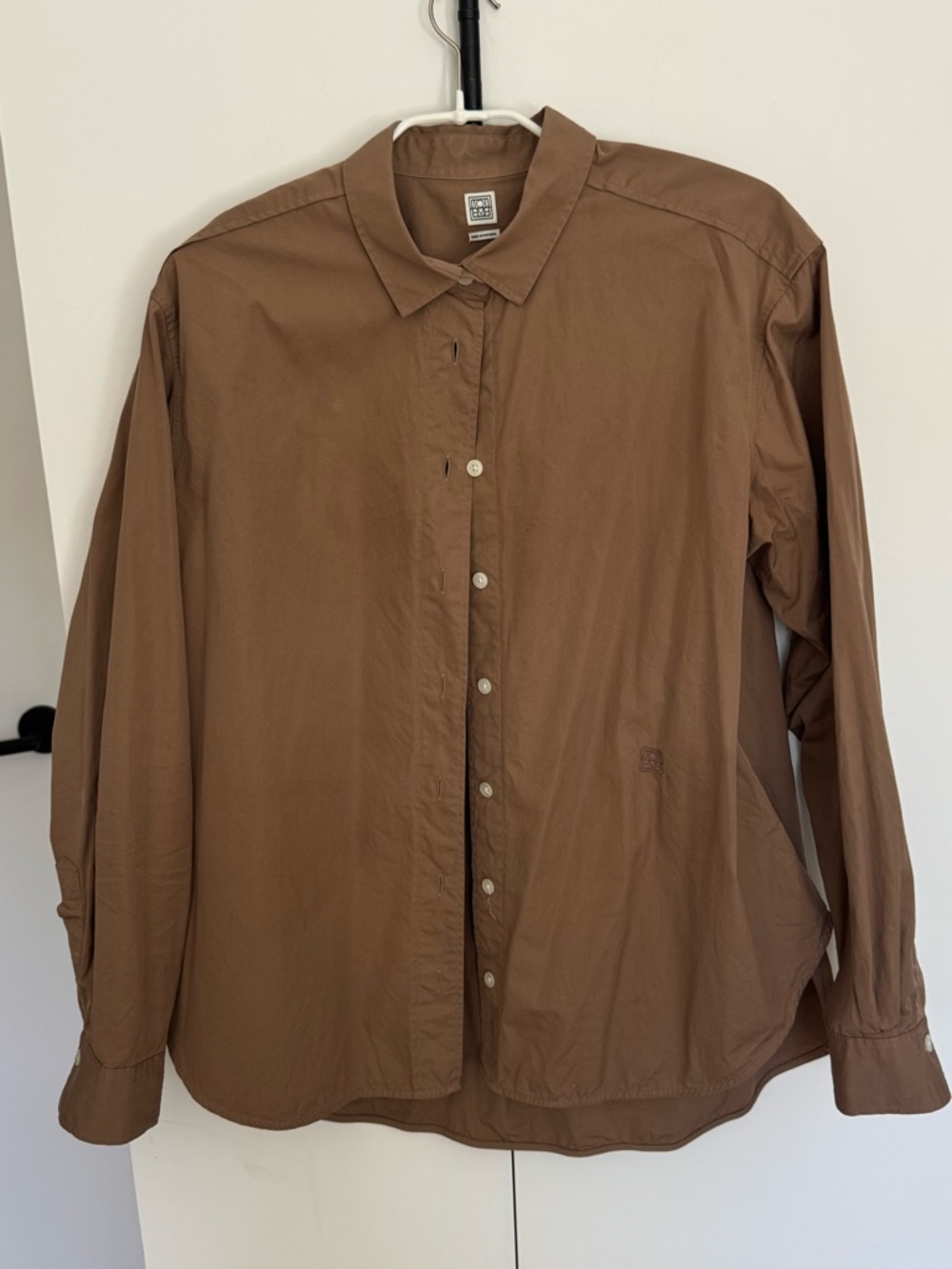 Toteme taupe/brown button up, M